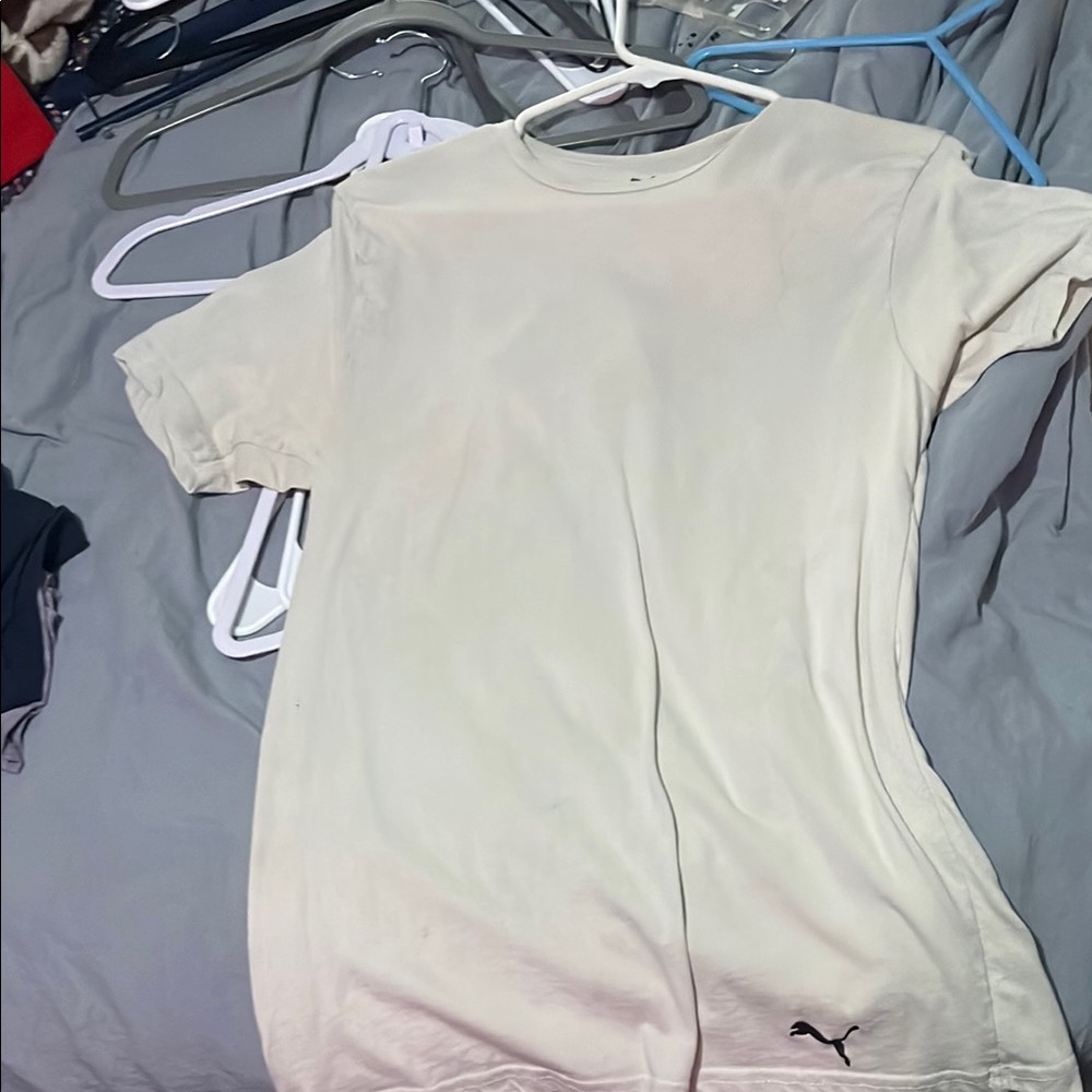Puma Off-White Tee with Black Logo